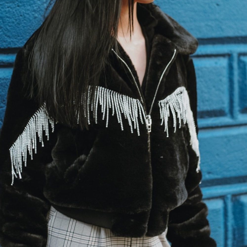 Blush Boutiques- Black Diamond Faux Fur Coat